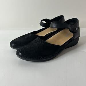 Revere Osaka Mary Jane Leather Shoe Women’s 8 M Black Lizard/Black Comfort Shoe